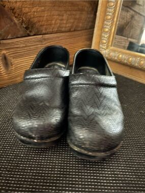 Dansko Black Leather Clogs
